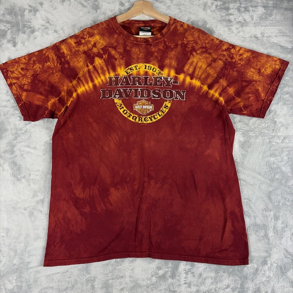 Harley Davidson White's HD Lebanon, PA Biker T-shirt Mens XL Tie-dye